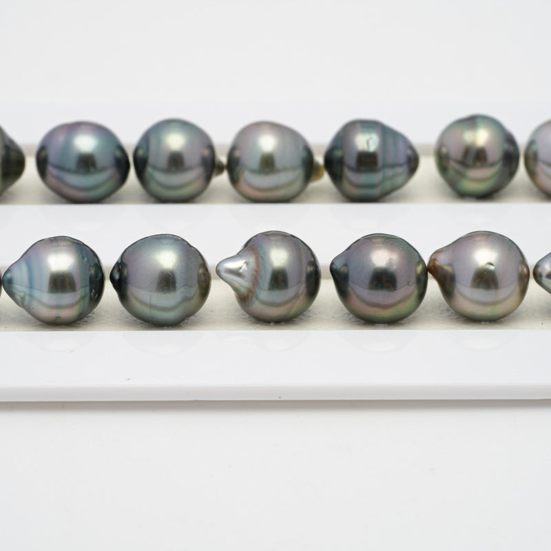 43pcs "High Luster" Multicolor 8-10mm - SB AAA Quality Tahitian Pearl Necklace NL1409