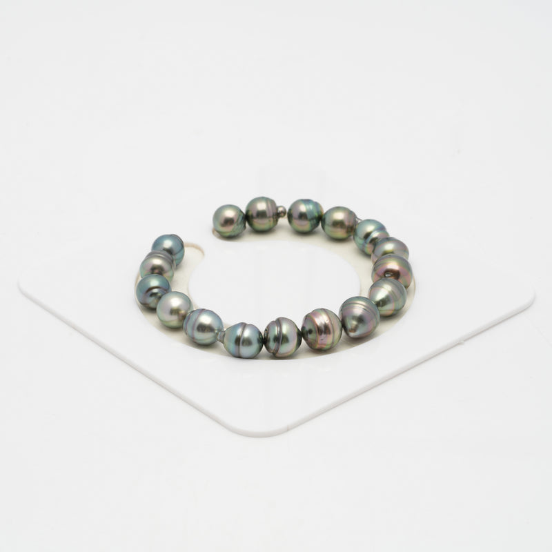 17pcs Green 8-10mm - CL AAA Quality Tahitian Pearl Bracelet BR2029 OR7