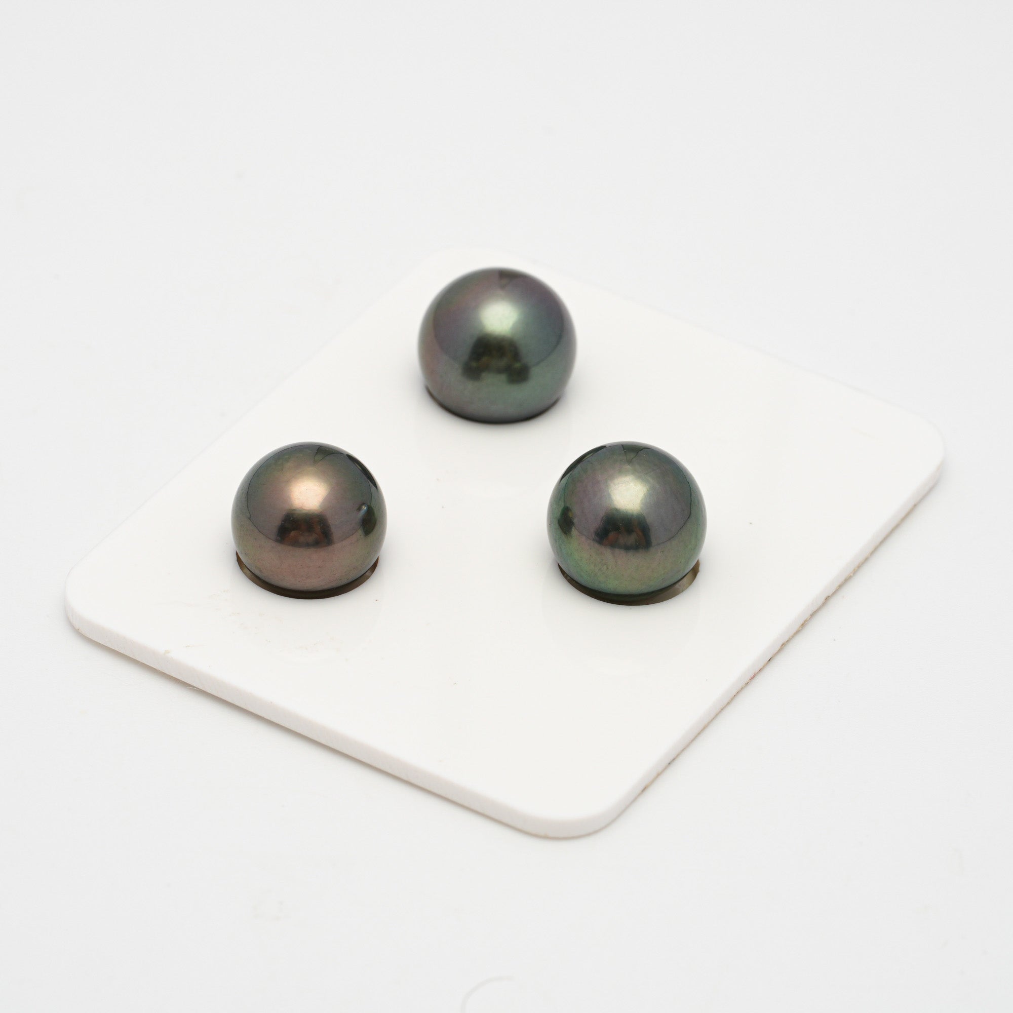 3pcs Dark Green 11.1-11.8mm - RSR AAA/AA Quality Tahitian Pearl Trio Set ER1464 THMIX1