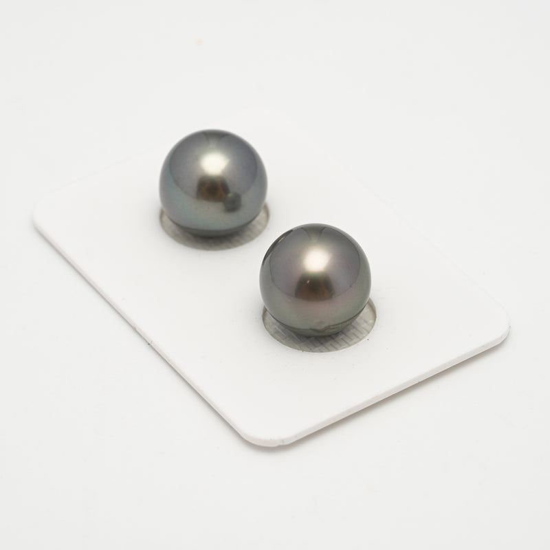 2pcs Gray 12mm - SR/NR AAA/AA Quality Tahitian Pearl Pair ER1551 A101