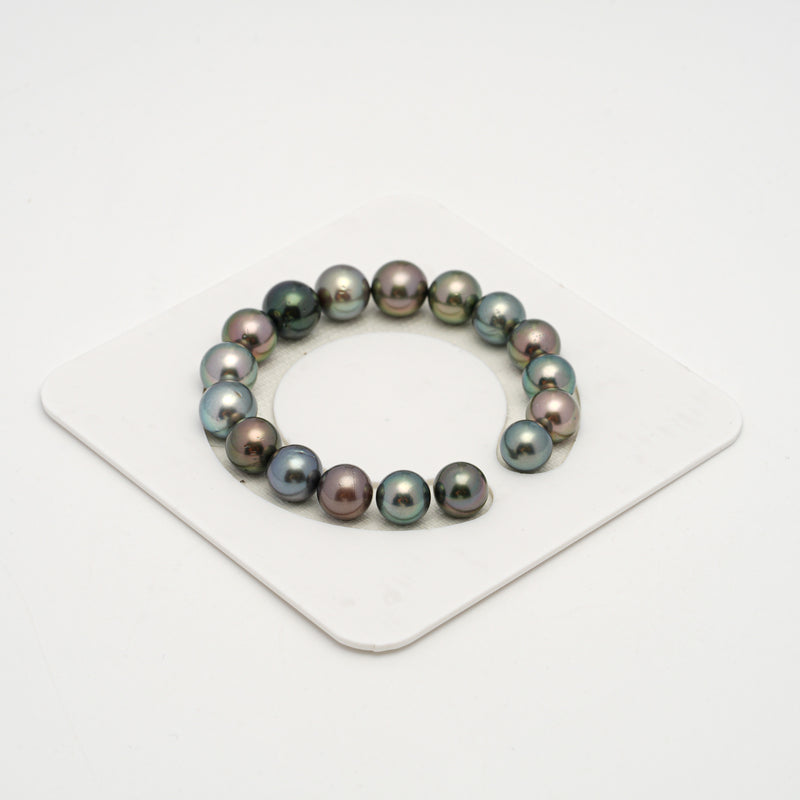 17pcs Multicolor 10-11mm - RSR AA/A Quality Tahitian Pearl Bracelet BR2170 THMIX2