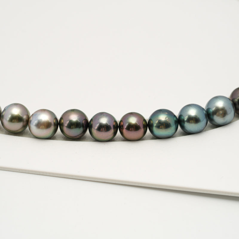 48pcs "High Luster" Multicolor 8-10mm - SR/NR AAA/AA Quality Tahitian Pearl Necklace NL1568 OR10