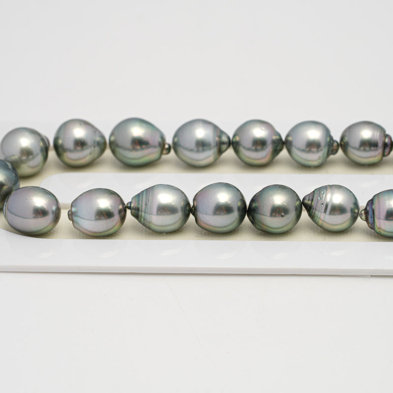 36pcs "High Luster" Light Green 9-11mm - SB AAA/AA Quality Tahitian Pearl Necklace NL1622 HL3