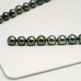 43pcs "High Luster" Peacock Mix 9-11mm - SB AAA/AA Quality Tahitian Pearl Necklace NL1615 HL3