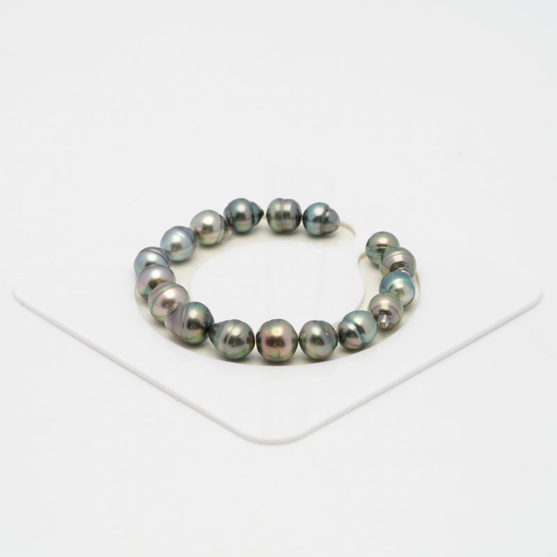 17pcs Green 8-10mm - CL AAA Quality Tahitian Pearl Bracelet BR2029 OR7