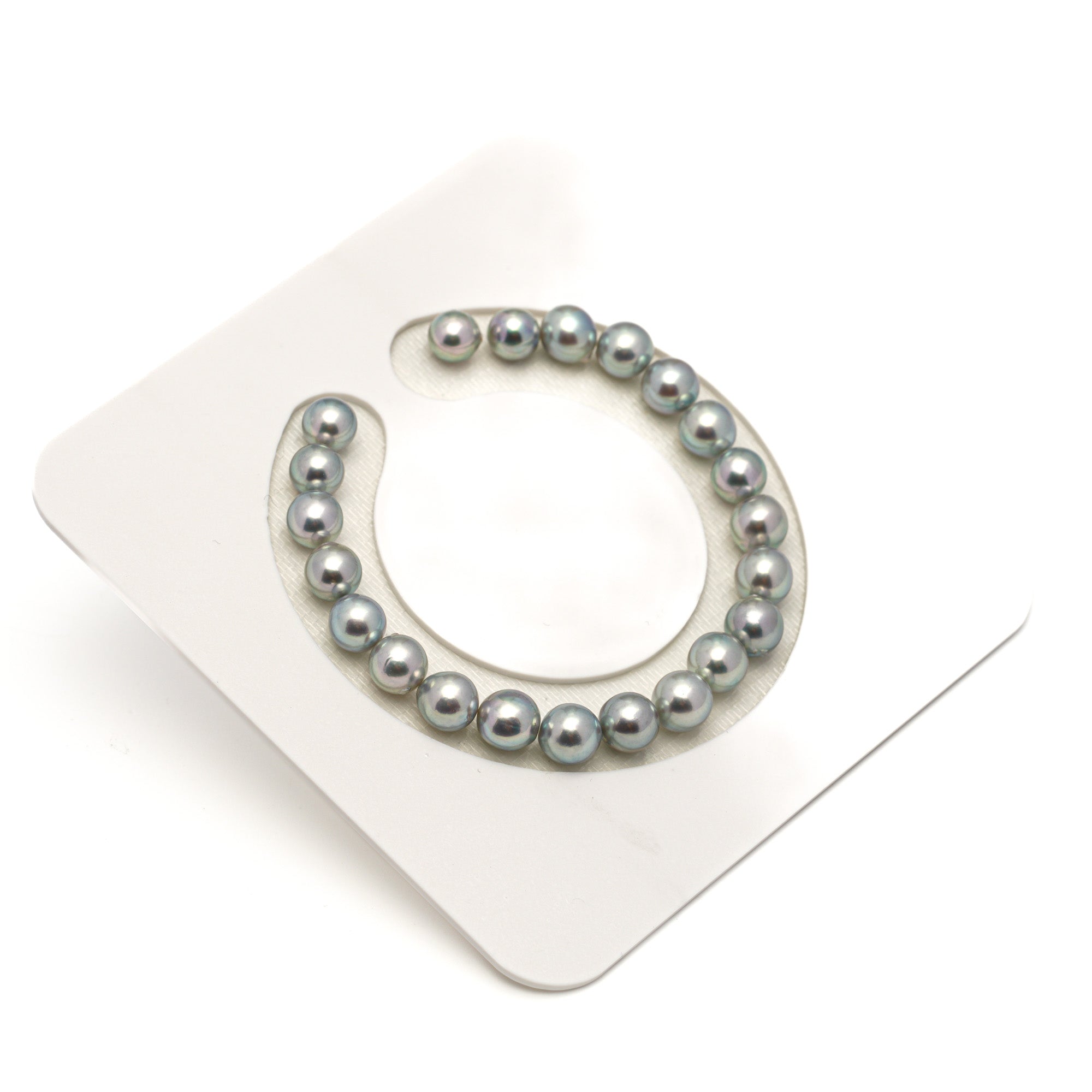 22pcs Akoya Pearl "High Luster" Silver Mix 7.1-7.8mm - SB AAA/AA Quality Pearl Bracelet AKBR2403 CMA1