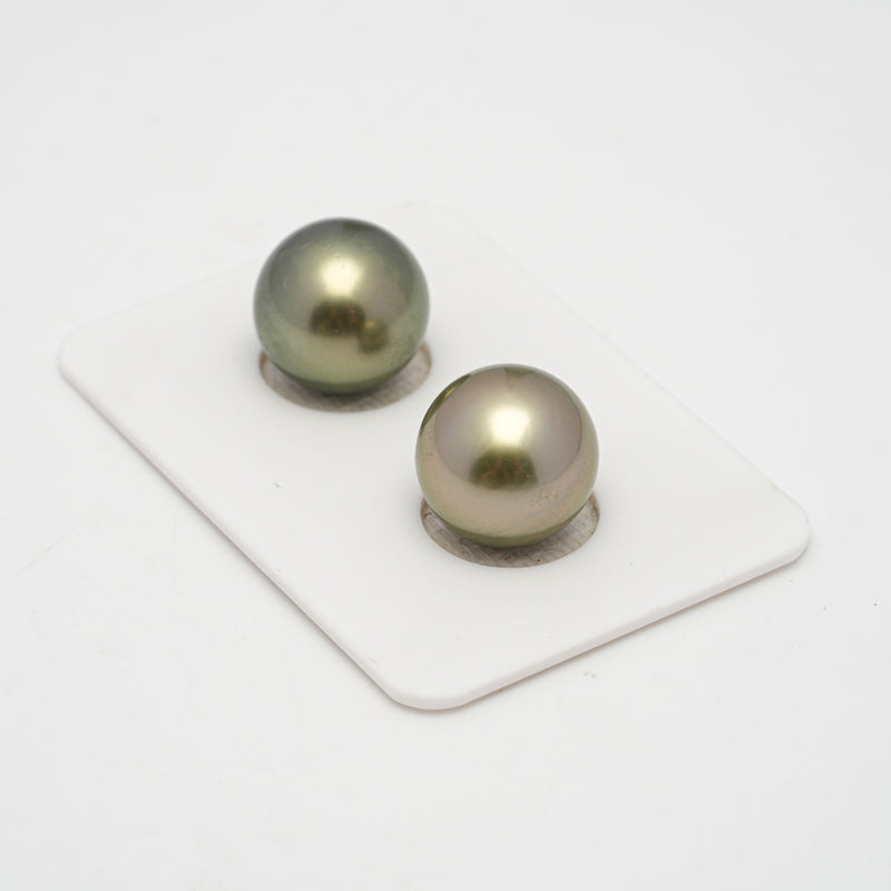 2pcs Yellow 12.4mm - RSR AAA/AA Quality Tahitian Pearl Pair ER1491