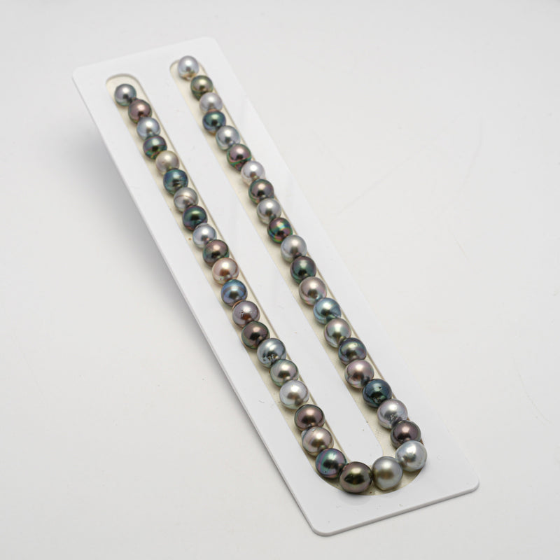 43pcs "High Luster" Multicolor 8-11mm - CL/SB AAA/AA Quality Tahitian Pearl Necklace NL1504 THMIX2.6