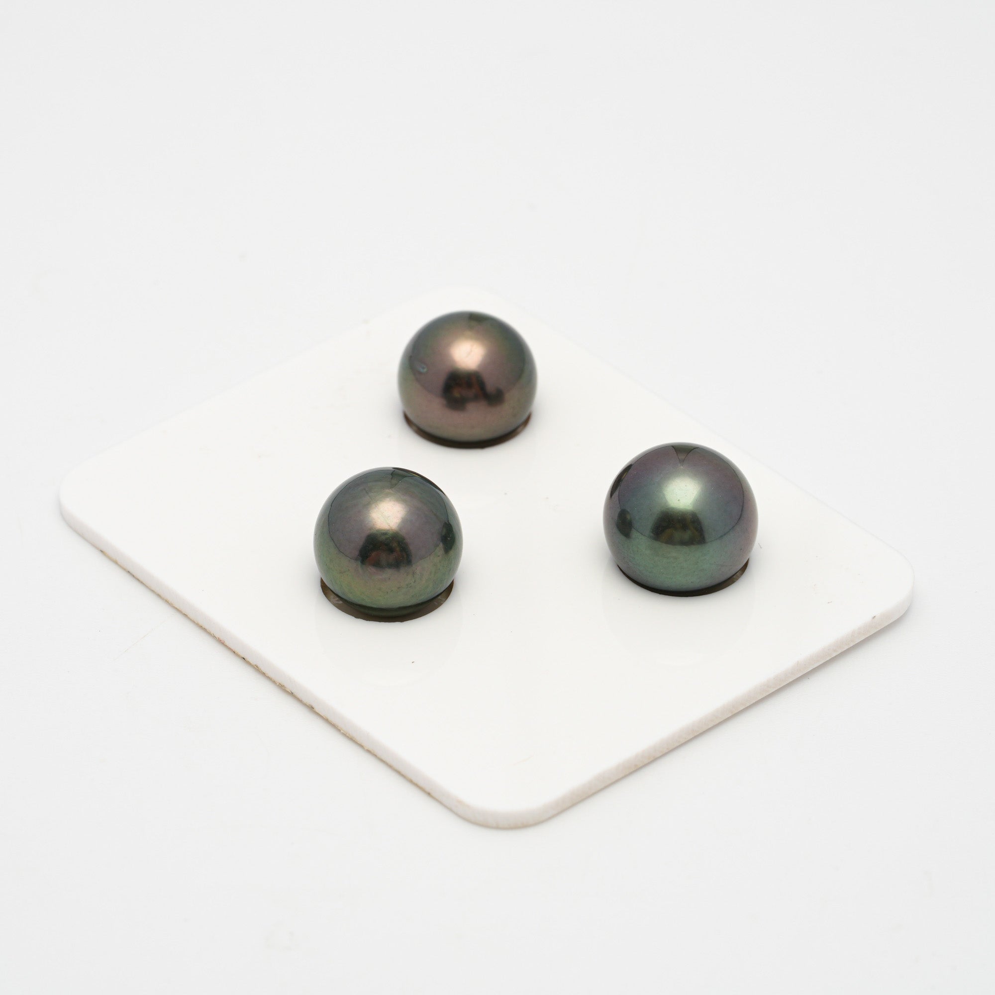 3pcs Dark Green 11.1-11.8mm - RSR AAA/AA Quality Tahitian Pearl Trio Set ER1464 THMIX1