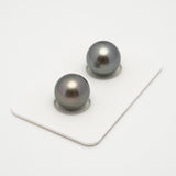 2pcs Gray 12mm - SR/NR AAA/AA Quality Tahitian Pearl Pair ER1551 A101