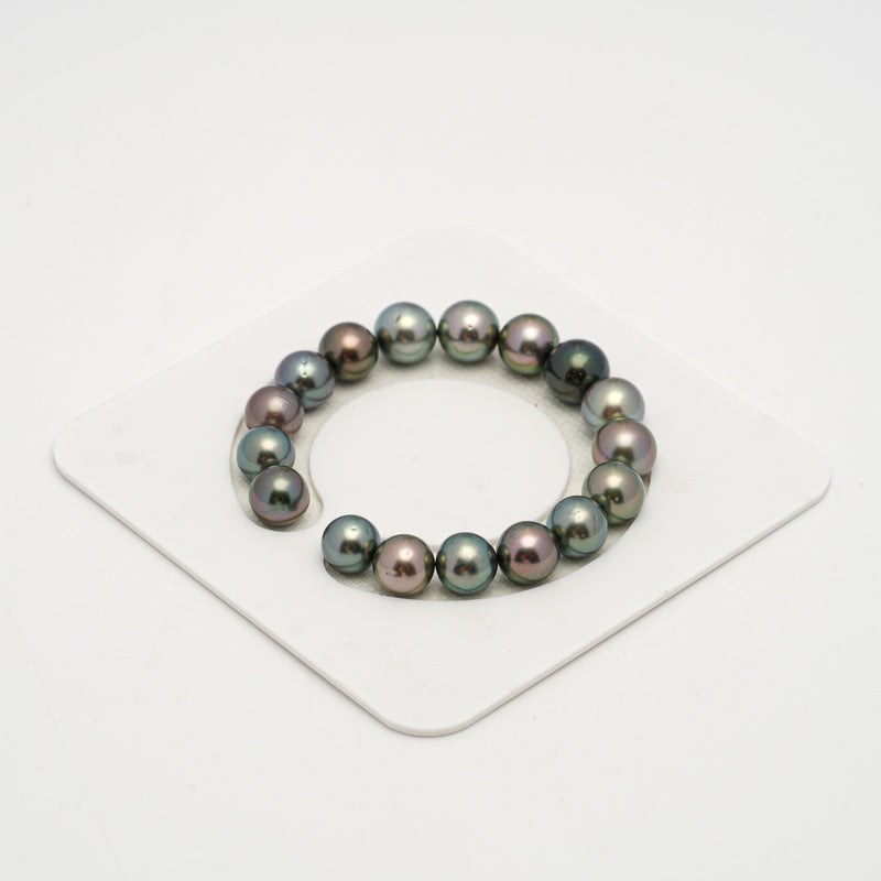 17pcs Multicolor 10-11mm - RSR AA/A Quality Tahitian Pearl Bracelet BR2170 THMIX2