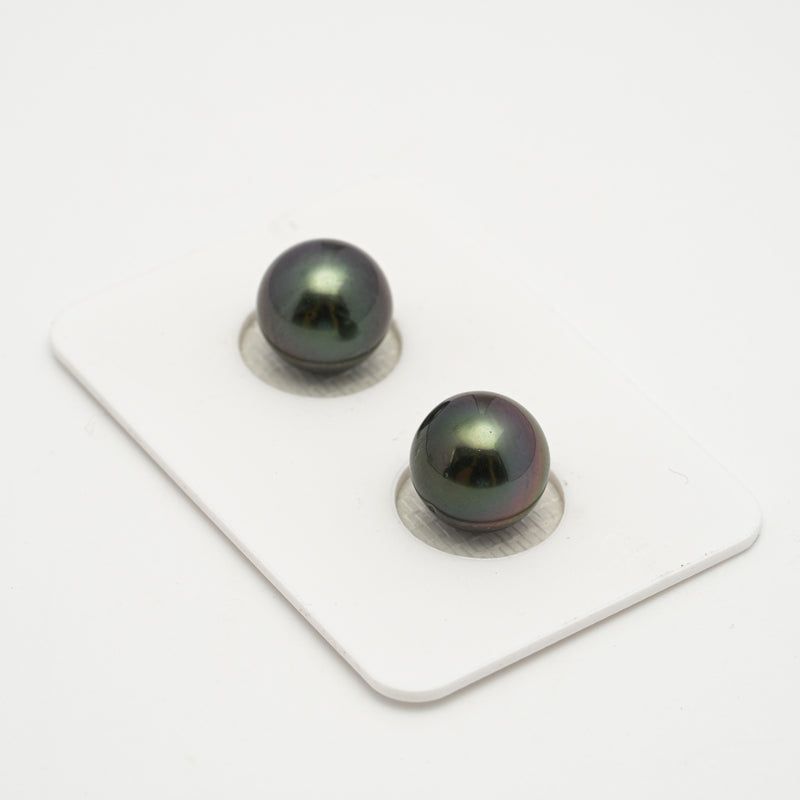 2pcs Cherry Purple 10.1mm - SR/NR AAA/AA Quality Tahitian Pearl Pair ER1570 OR10