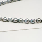 34pcs "High Luster" Silver Mix 9-11mm - SB AAA Quality Tahitian Pearl Necklace NL1602 HL3