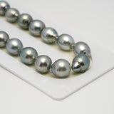 36pcs "High Luster" Light Green 9-11mm - SB AAA/AA Quality Tahitian Pearl Necklace NL1622 HL3