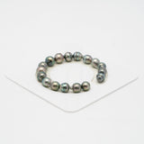 17pcs Green 8-10mm - CL AAA Quality Tahitian Pearl Bracelet BR2029 OR7