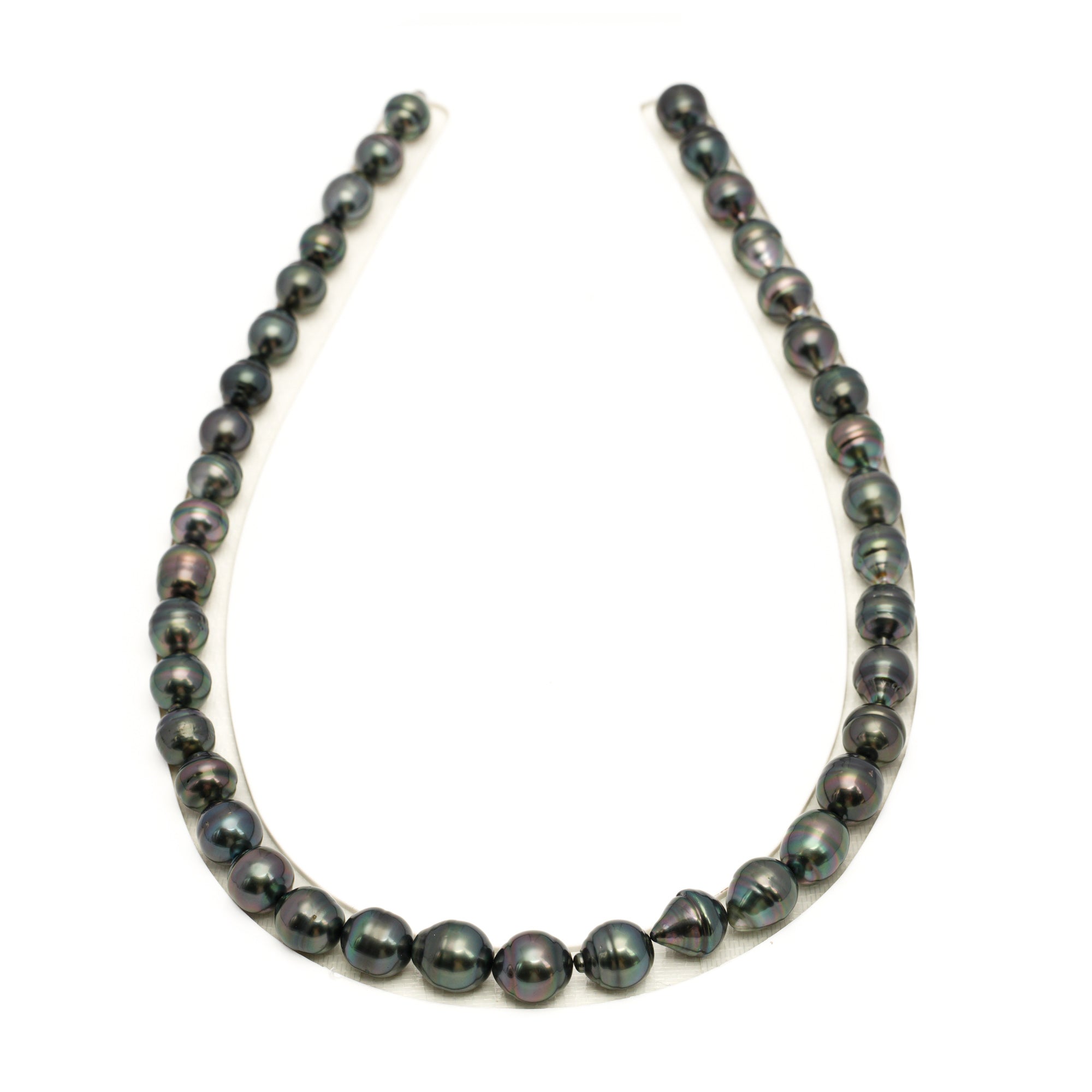 39pcs Dark Green 8-11mm - SB AAA/AA Quality Tahitian Pearl Necklace NL1716 TH5