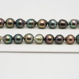 38pcs "Top Luster" Multicolor 9-11mm - CL/SB AAA Quality Tahitian Pearl Necklace NL1441 OR8
