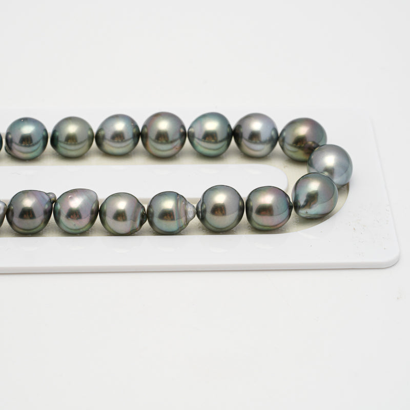 42pcs Green Mix 8-10mm - SB AAA Quality Tahitian Pearl Necklace NL1531 A101