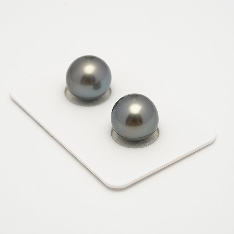 2pcs Gray 12mm - SR/NR AAA/AA Quality Tahitian Pearl Pair ER1551 A101