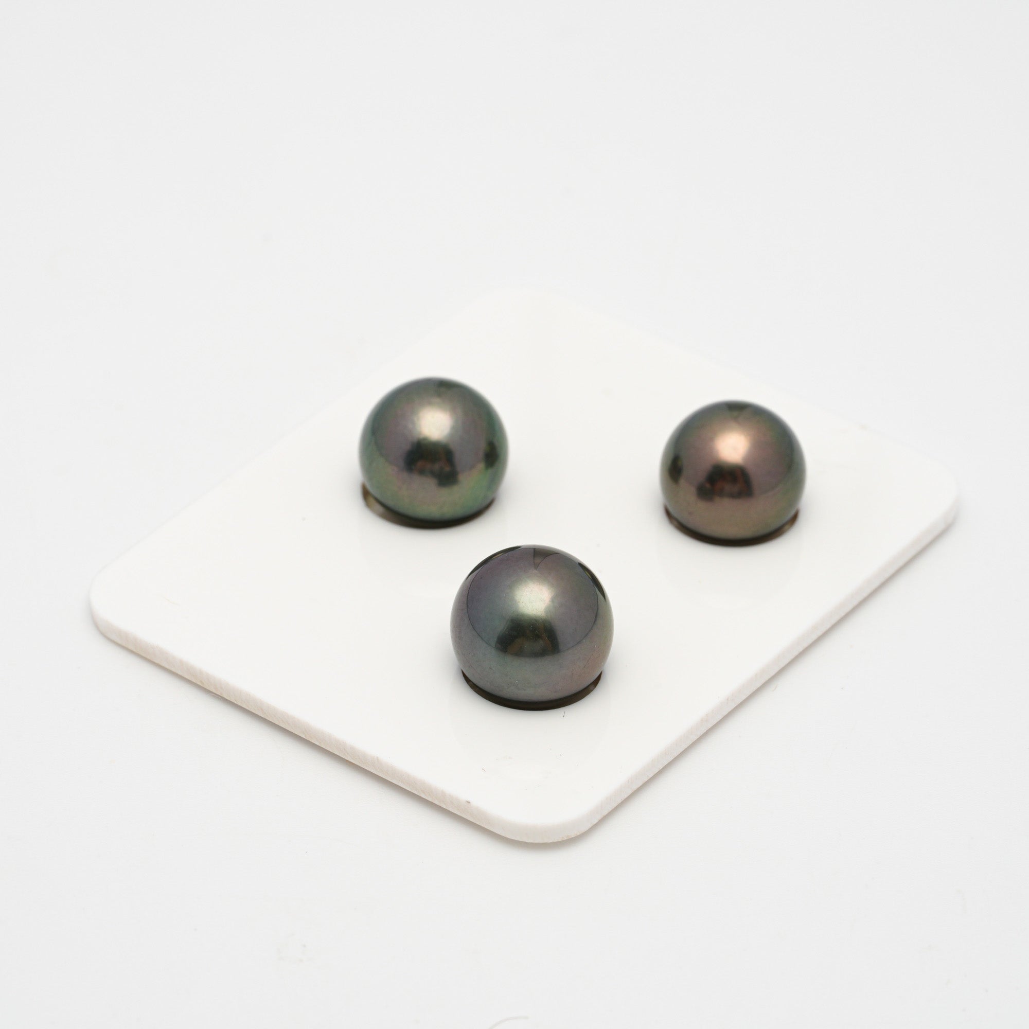 3pcs Dark Green 11.1-11.8mm - RSR AAA/AA Quality Tahitian Pearl Trio Set ER1464 THMIX1