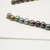 48pcs "High Luster" Multicolor 8-10mm - SR/NR AAA/AA Quality Tahitian Pearl Necklace NL1568 OR10