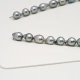 34pcs "High Luster" Silver Mix 9-11mm - SB AAA Quality Tahitian Pearl Necklace NL1602 HL3