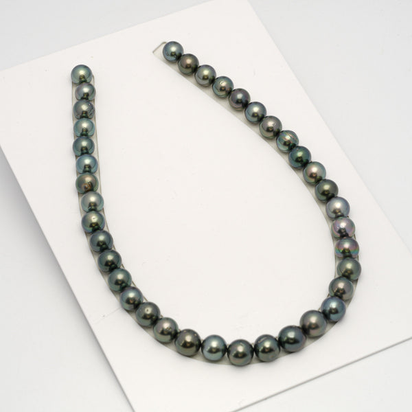 38pcs Green 11-12mm - SR/NR AA/AAA Quality Tahitian Pearl Necklace NL1633 THMIX3