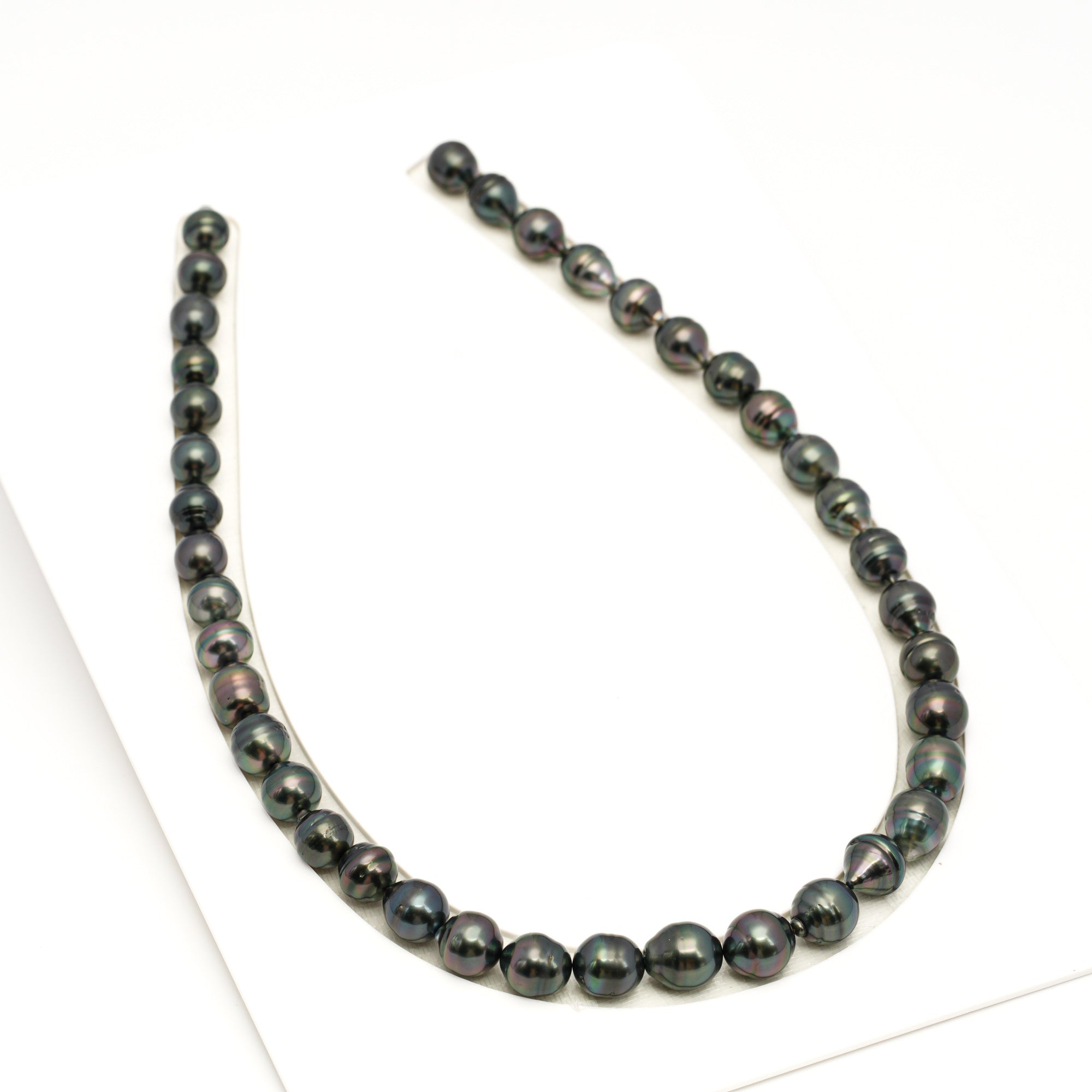 39pcs Dark Green 8-11mm - SB AAA/AA Quality Tahitian Pearl Necklace NL1716 TH5