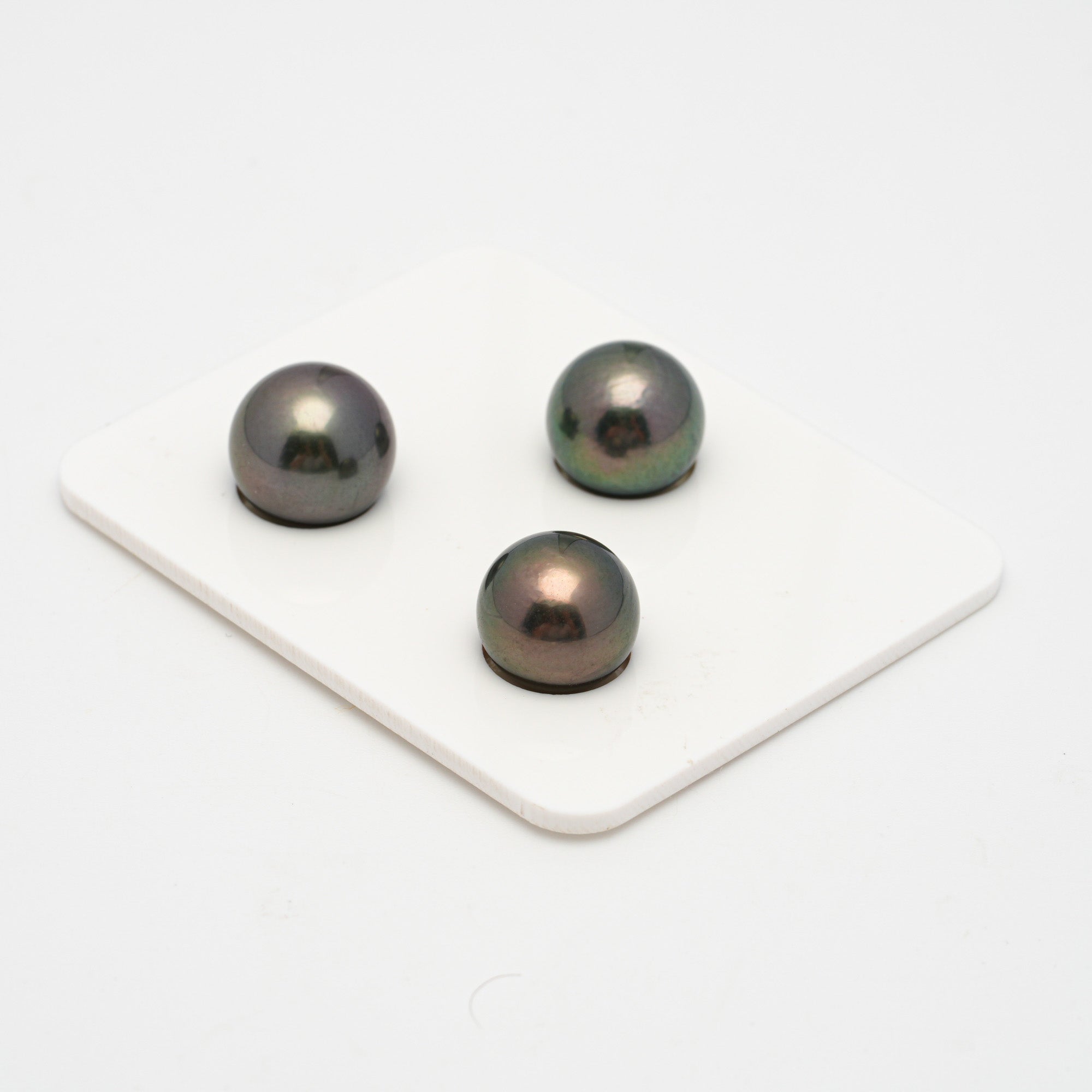 3pcs Dark Green 11.1-11.8mm - RSR AAA/AA Quality Tahitian Pearl Trio Set ER1464 THMIX1