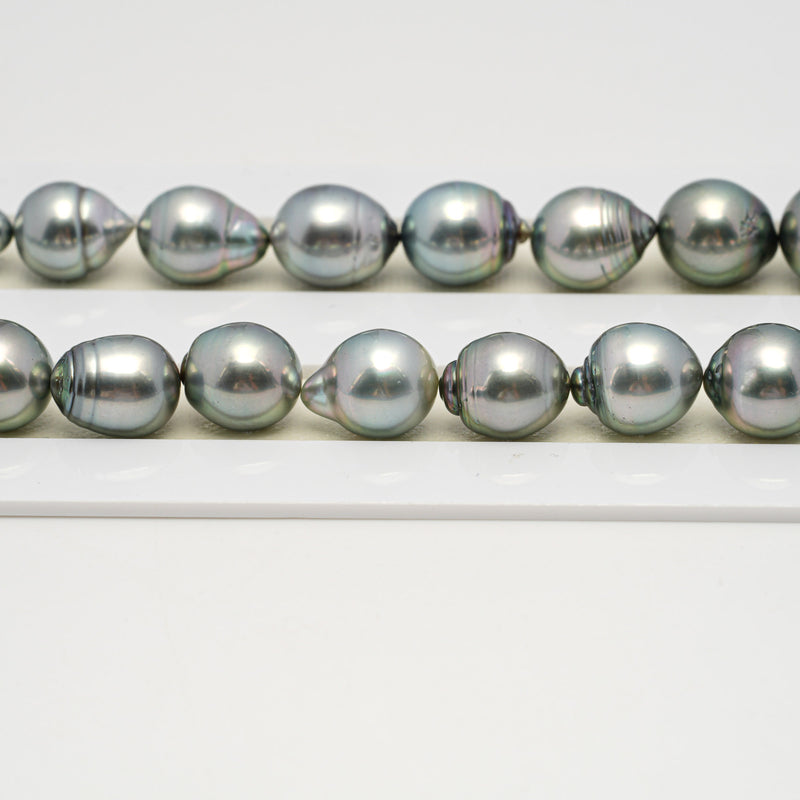 36pcs "High Luster" Light Green 9-11mm - SB AAA/AA Quality Tahitian Pearl Necklace NL1622 HL3