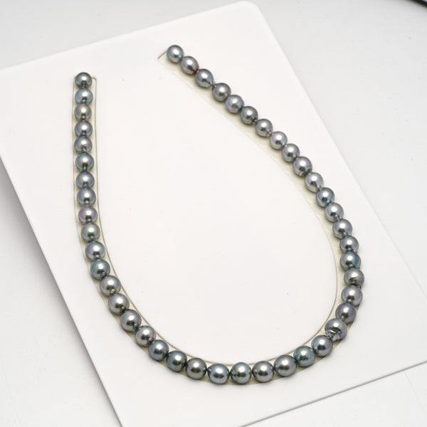 45pcs "High Luster" Silver Mix 8-9mm - SB AAA/AA Quality Tahitian Pearl Necklace NL1616 HL3