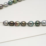 36pcs "High Luster" Multicolor 8-10mm - SB/DR AAA/AA Quality Tahitian Pearl Necklace NL1634 HL3