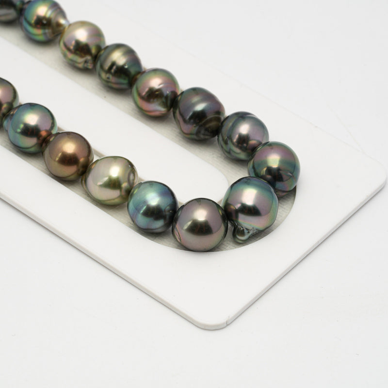 38pcs "Top Luster" Multicolor 9-11mm - CL/SB AAA Quality Tahitian Pearl Necklace NL1441 OR8