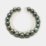 19pcs Green 8-11mm - RSR AA/AAA Quality Tahitian Pearl Bracelet BR2171 THMIX2