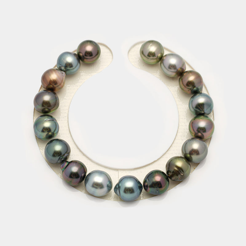 17pcs Multicolor 9-10mm - SB AAA/AA Quality Tahitian Pearl Bracelet BR2201 HL3