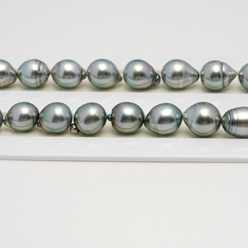 36pcs "High Luster" Light Green 9-11mm - SB AAA/AA Quality Tahitian Pearl Necklace NL1622 HL3