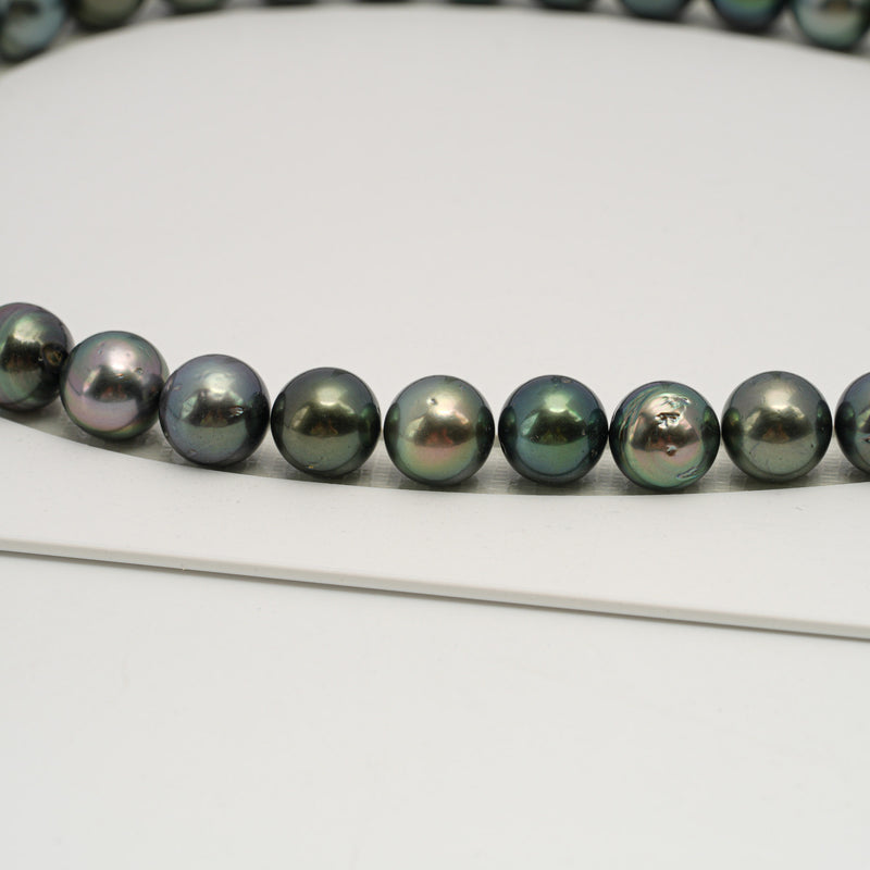 38pcs Green 11-12mm - SR/NR AA/AAA Quality Tahitian Pearl Necklace NL1633 THMIX3