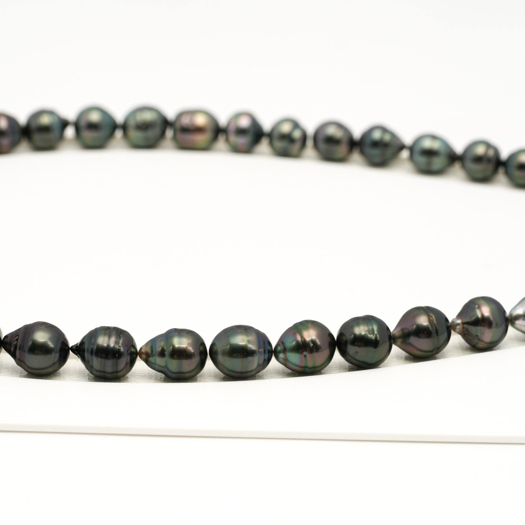 39pcs Dark Green 8-11mm - SB AAA/AA Quality Tahitian Pearl Necklace NL1716 TH5