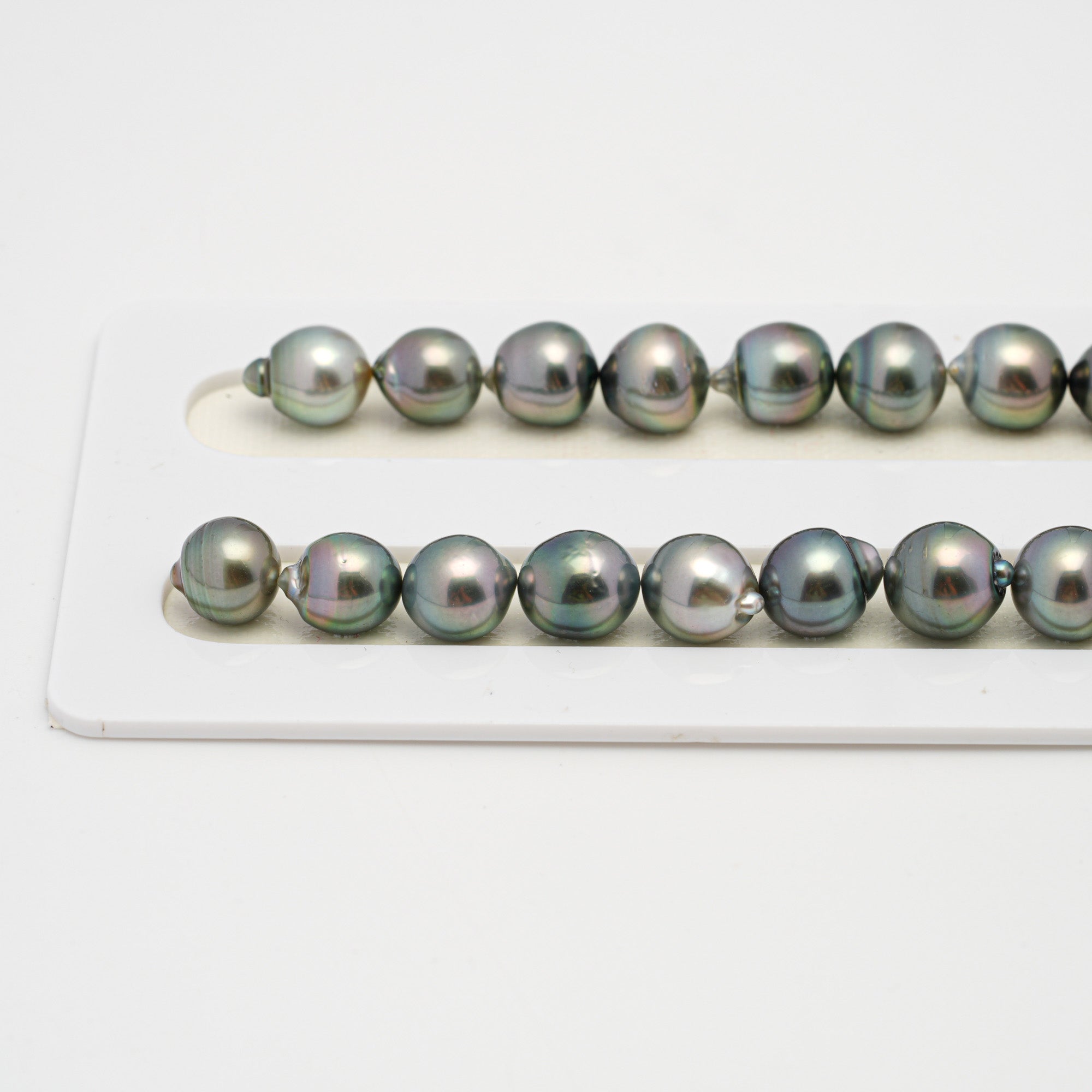 42pcs Green Mix 8-10mm - SB AAA Quality Tahitian Pearl Necklace NL1531 A101