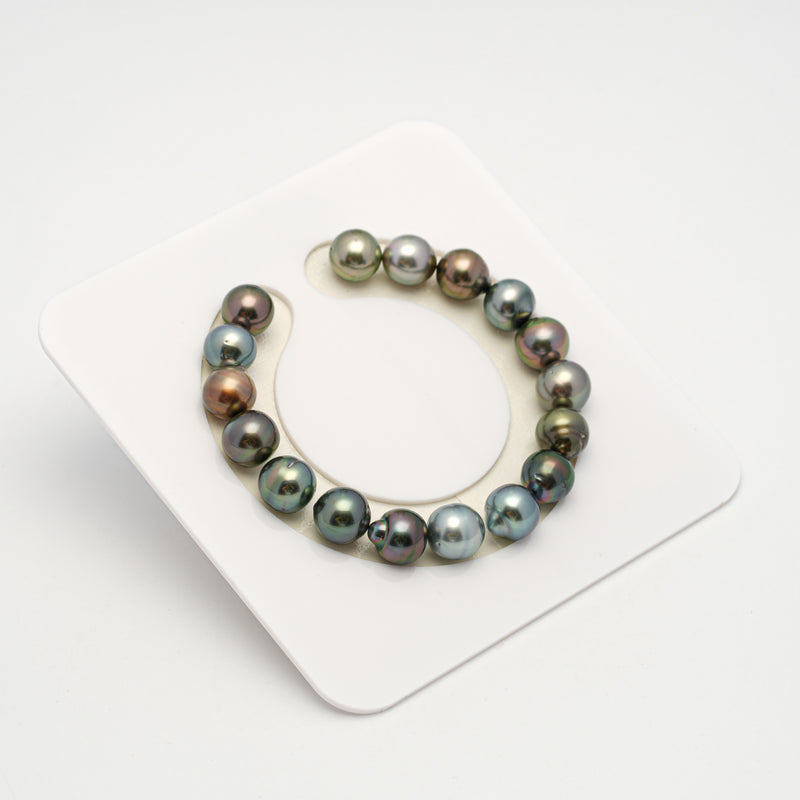 17pcs Multicolor 9-10mm - SB AAA/AA Quality Tahitian Pearl Bracelet BR2201 HL3