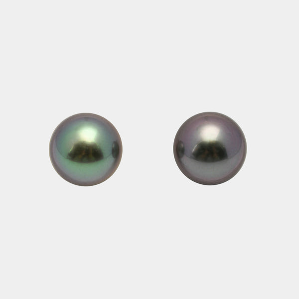 2pcs "High Luster" Multicolor 11.8-11.9mm - NR AAA/TOP Quality Tahitian Pearl Pair ER1470 TH1