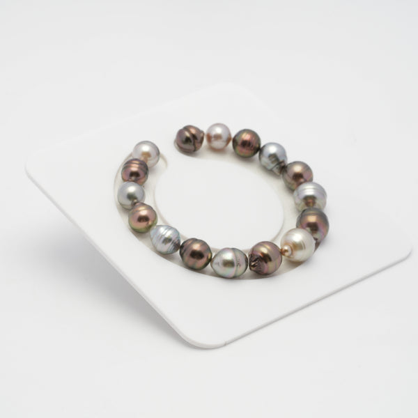 16pcs Mix 9-11mm - CL AAA/AA Quality Tahitian Pearl Bracelet BR2032 OR7