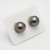 2pcs Dark 12.4mm - RSR AAA Quality Tahitian Pearl PAIR ER1492 NG15