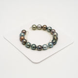 17pcs Multicolor 9-10mm - SB AAA/AA Quality Tahitian Pearl Bracelet BR2201 HL3