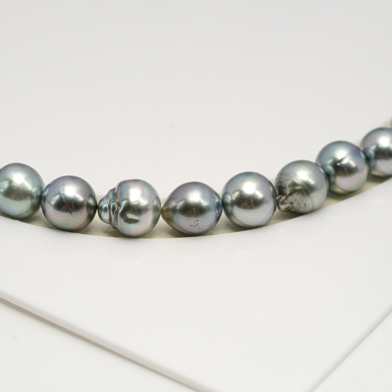 45pcs "High Luster" Silver Mix 8-9mm - SB AAA/AA Quality Tahitian Pearl Necklace NL1616 HL3