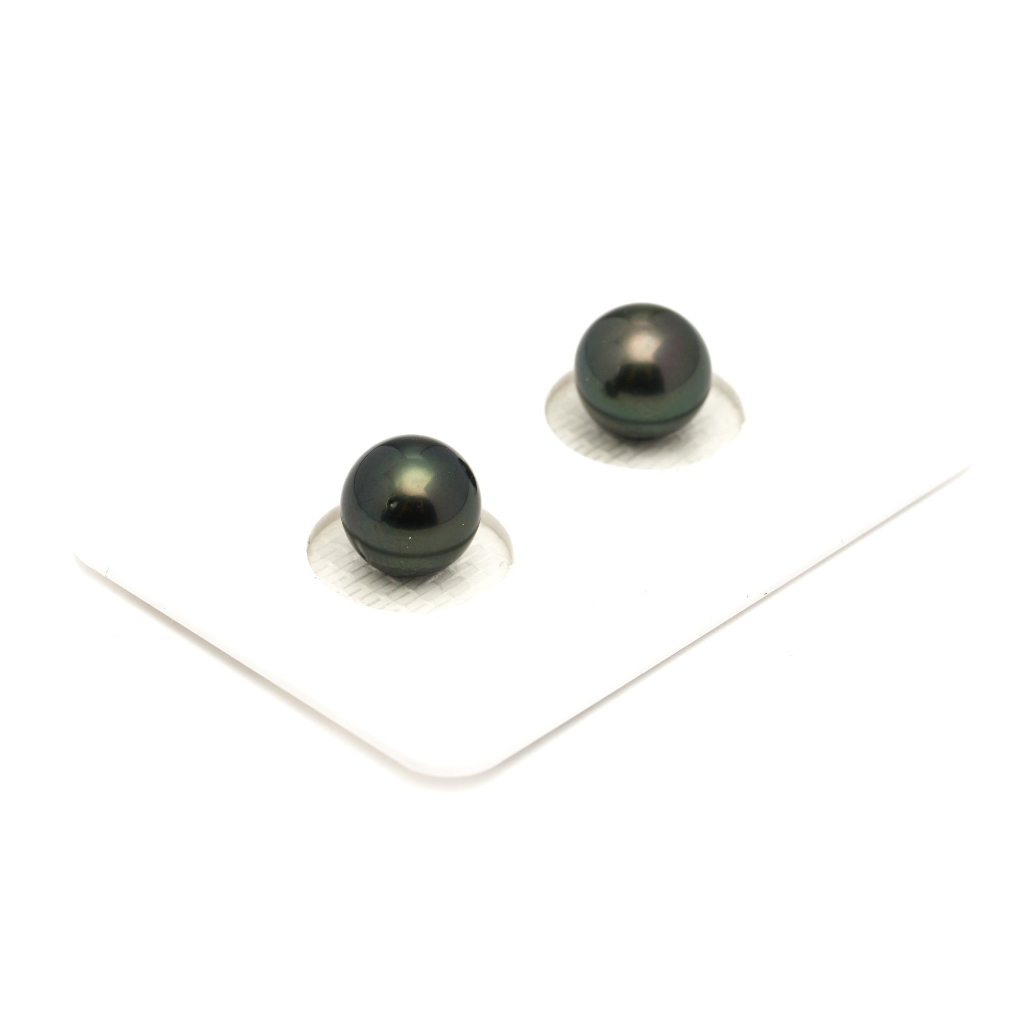 2pcs Dark Green 8.3-8.5mm - SR AAA/AA Quality Tahitian Pearl Pair ER1901 LP1