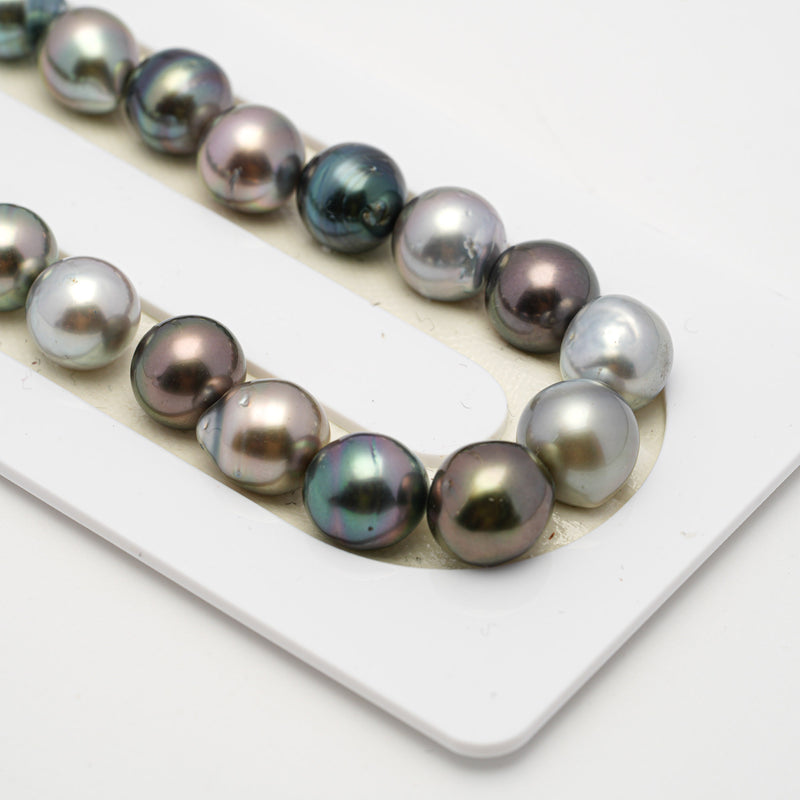 43pcs "High Luster" Multicolor 8-11mm - CL/SB AAA/AA Quality Tahitian Pearl Necklace NL1504 THMIX2.6