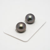 2pcs Dark 12.4mm - RSR AAA Quality Tahitian Pearl PAIR ER1492 NG15