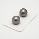 2pcs Gray 12.6mm - SR AAA Quality Tahitian Pearl Pair ER1554 A101