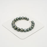 19pcs Green 8-11mm - RSR AA/AAA Quality Tahitian Pearl Bracelet BR2171 THMIX2